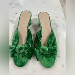 Loeffler Randall Green Velvet Mules size 8